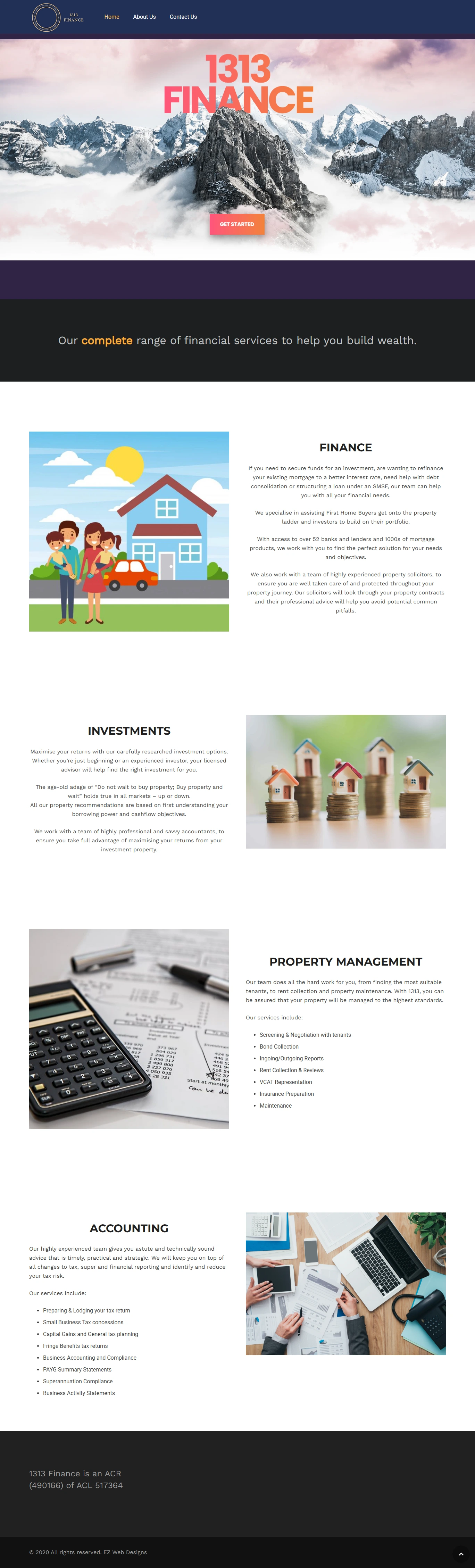 1313 Finance Website